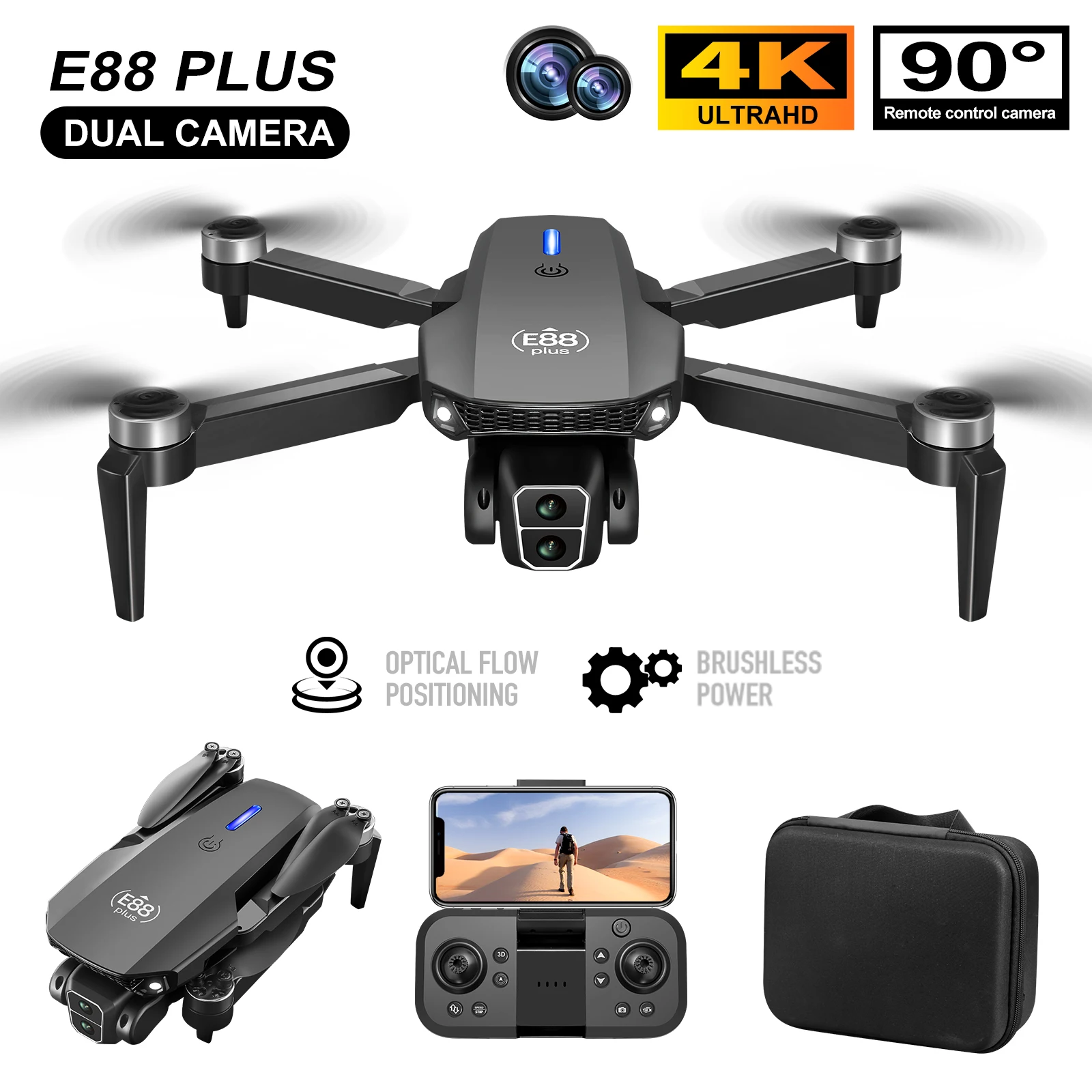 Drone Lidar - 새로운 E88 Plus 쿼드콥터 드론: 90