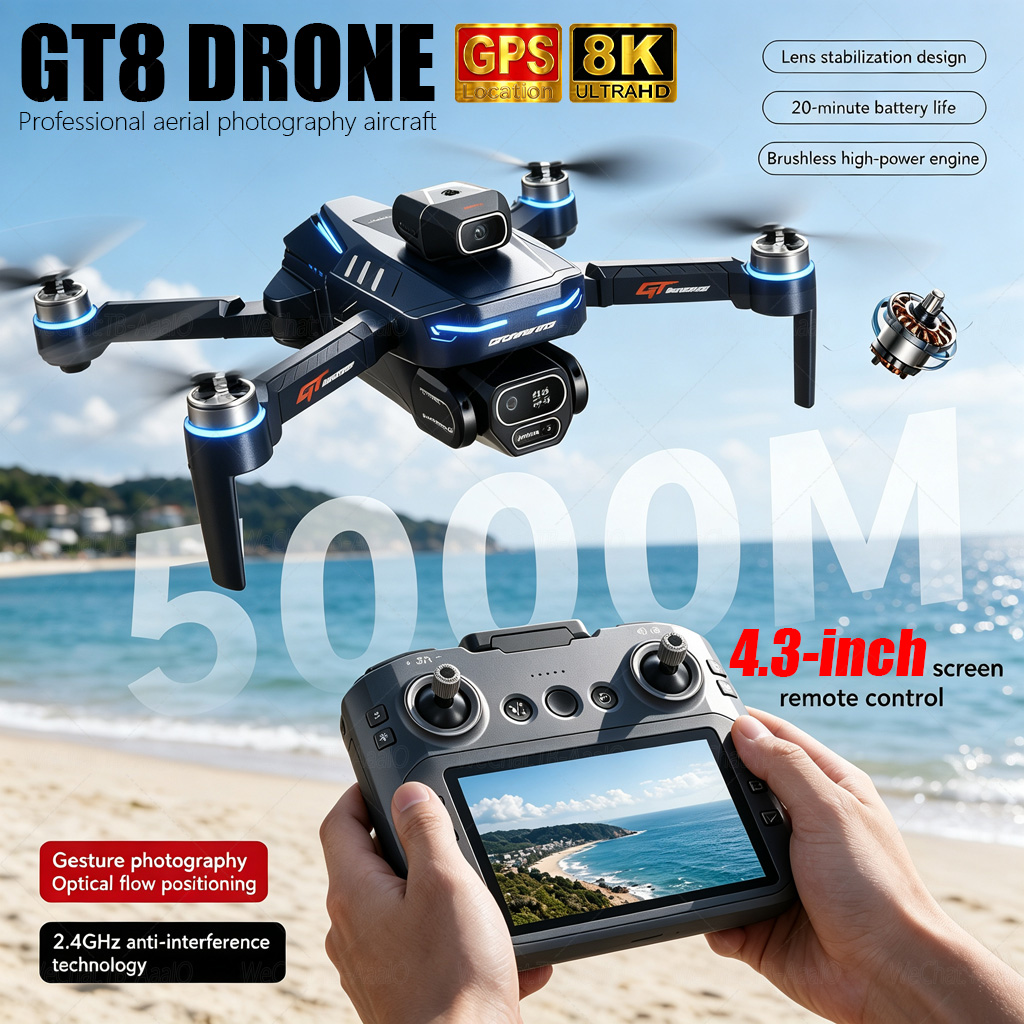 NEW GT8 HD RC 드론 4K 전문가용 듀얼 카메 - Drone Mapping 리뷰 및 가격